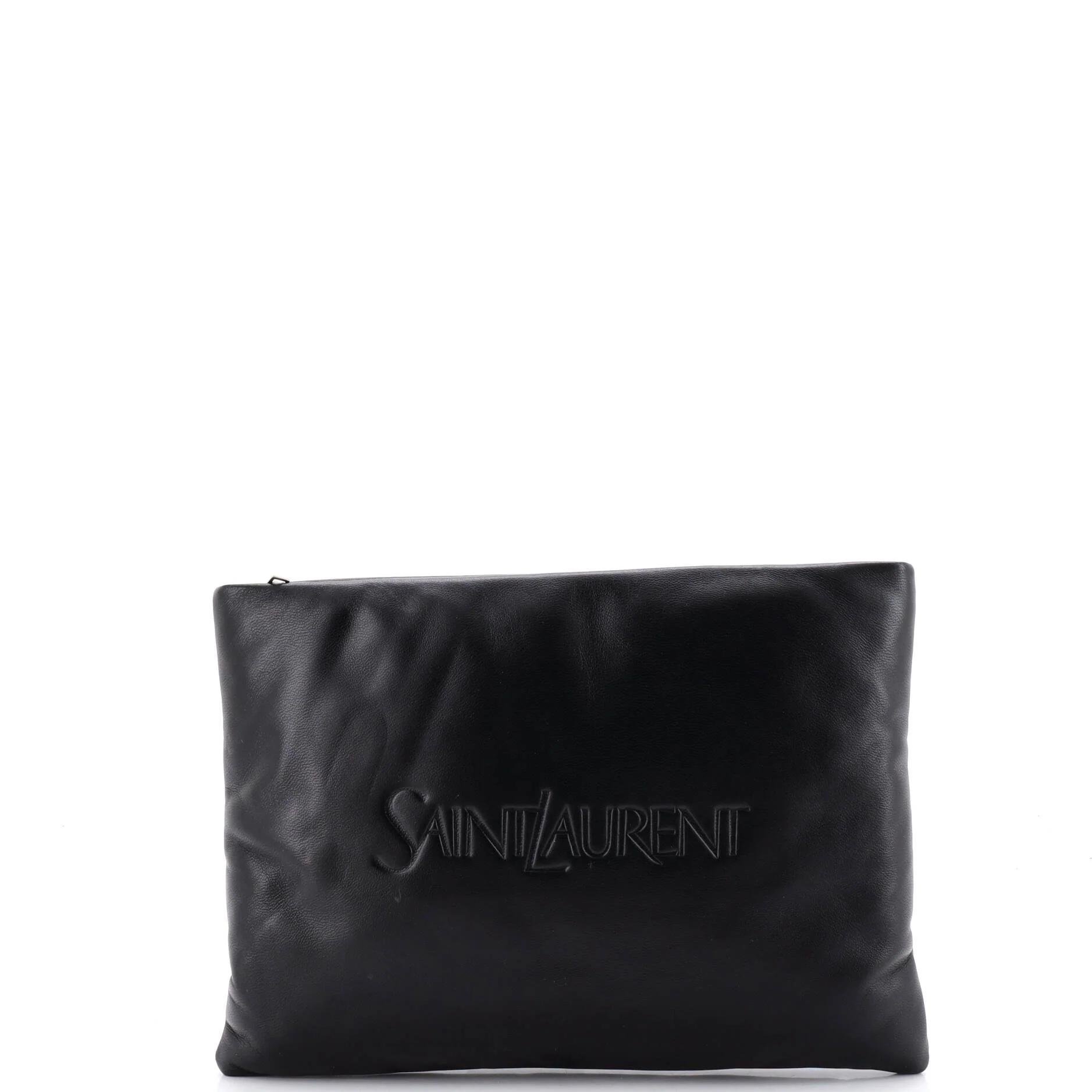 Leather clutch bag