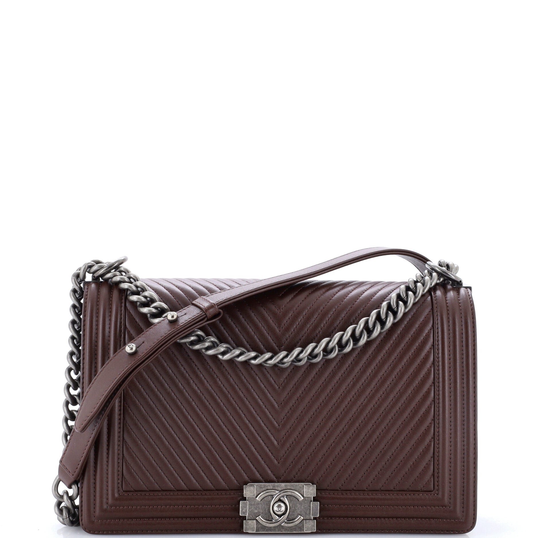 Boy Flap Bag Chevron Lambskin New Medium