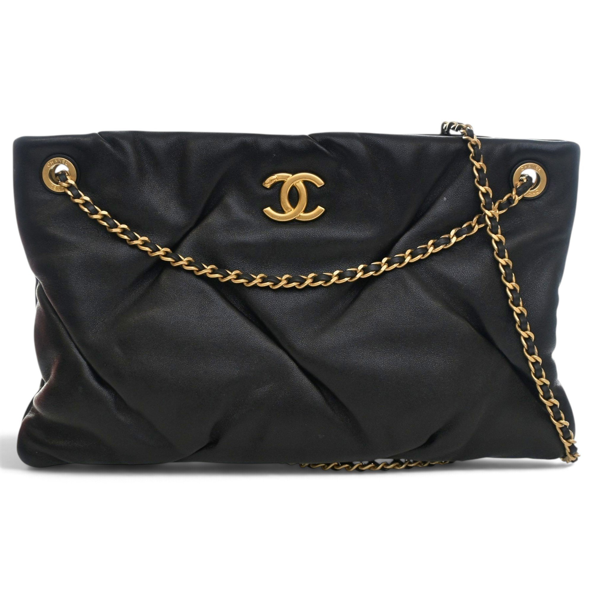 Leather clutch bag