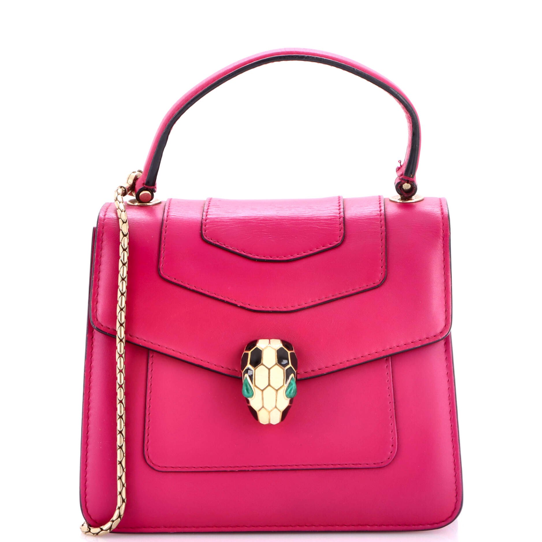 Serpenti Forever Top Handle Bag Leather Medium