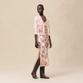 Cardigan court manches longues twillaine imprimé « Ferronnerie Remix »