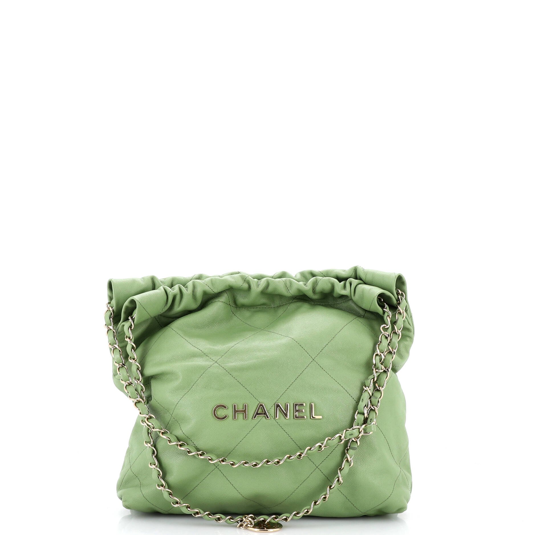 22 Chain Hobo Quilted Caviar Small