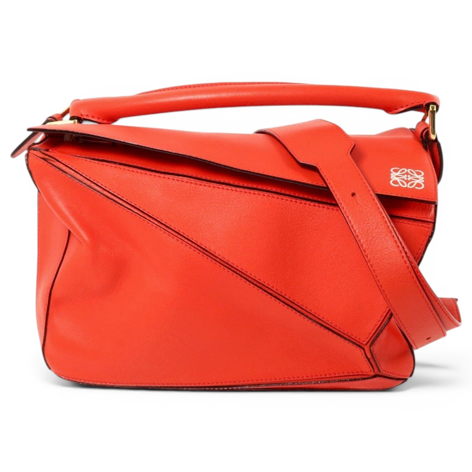 Puzzle leather handbag