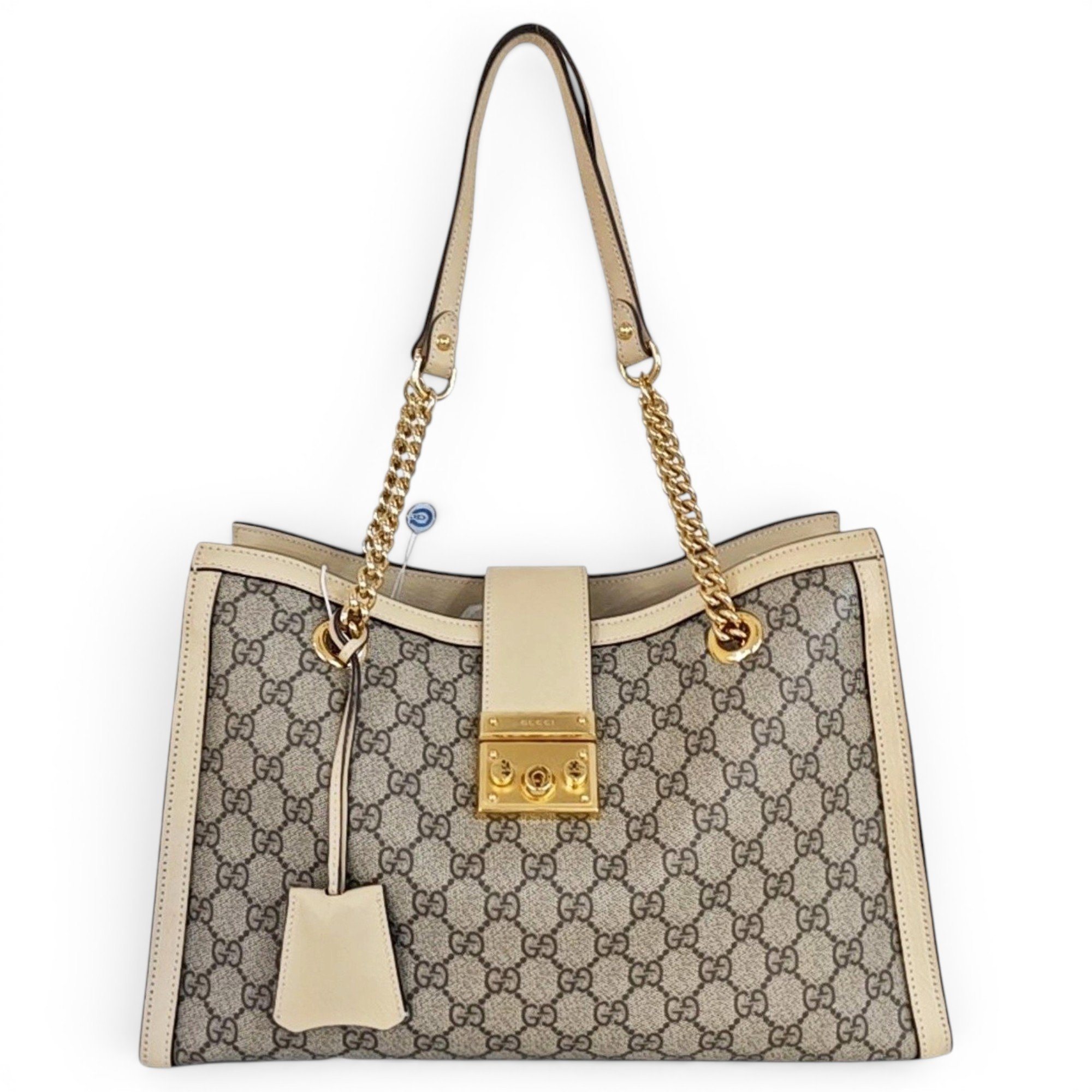 Padlock leather handbag