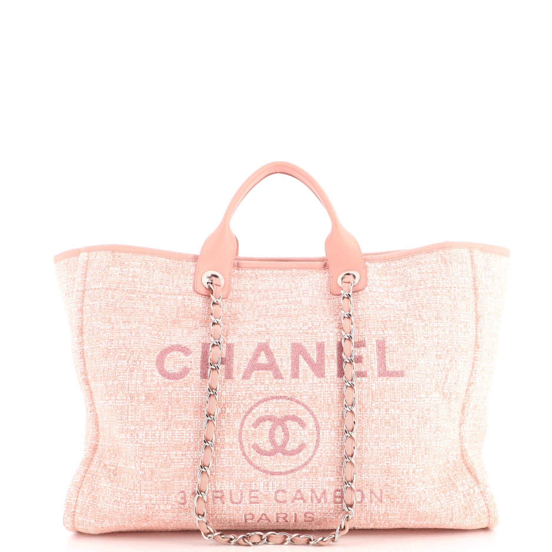 Deauville Tote Raffia with Glitter Detail Large