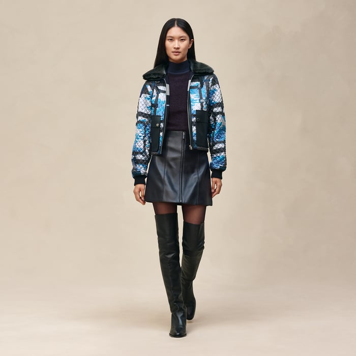 Bleu Noir A-line Miniskirt