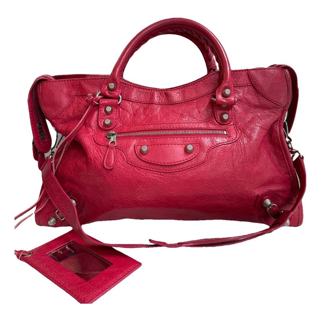 City leather handbag