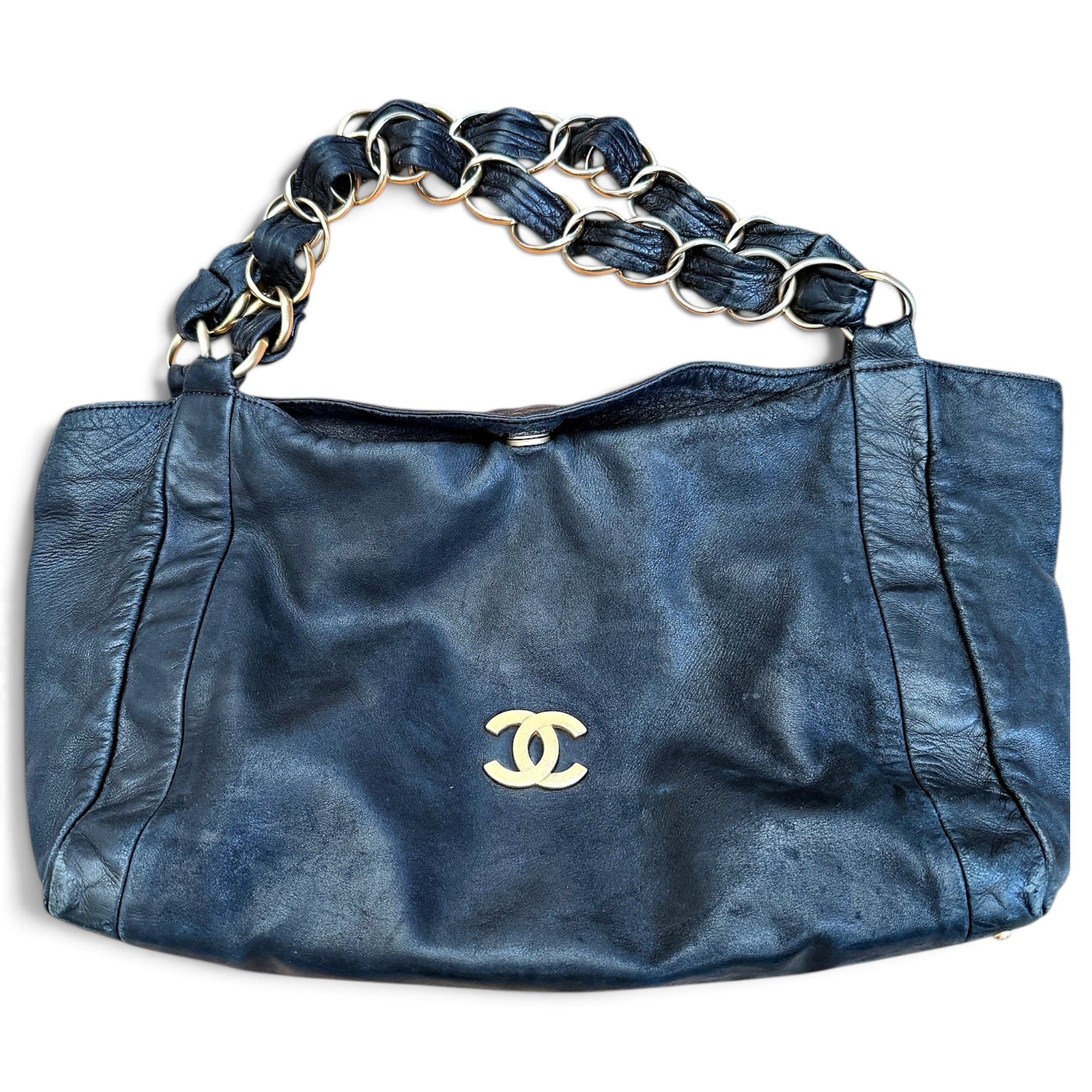 Vintage CC Chain leather tote