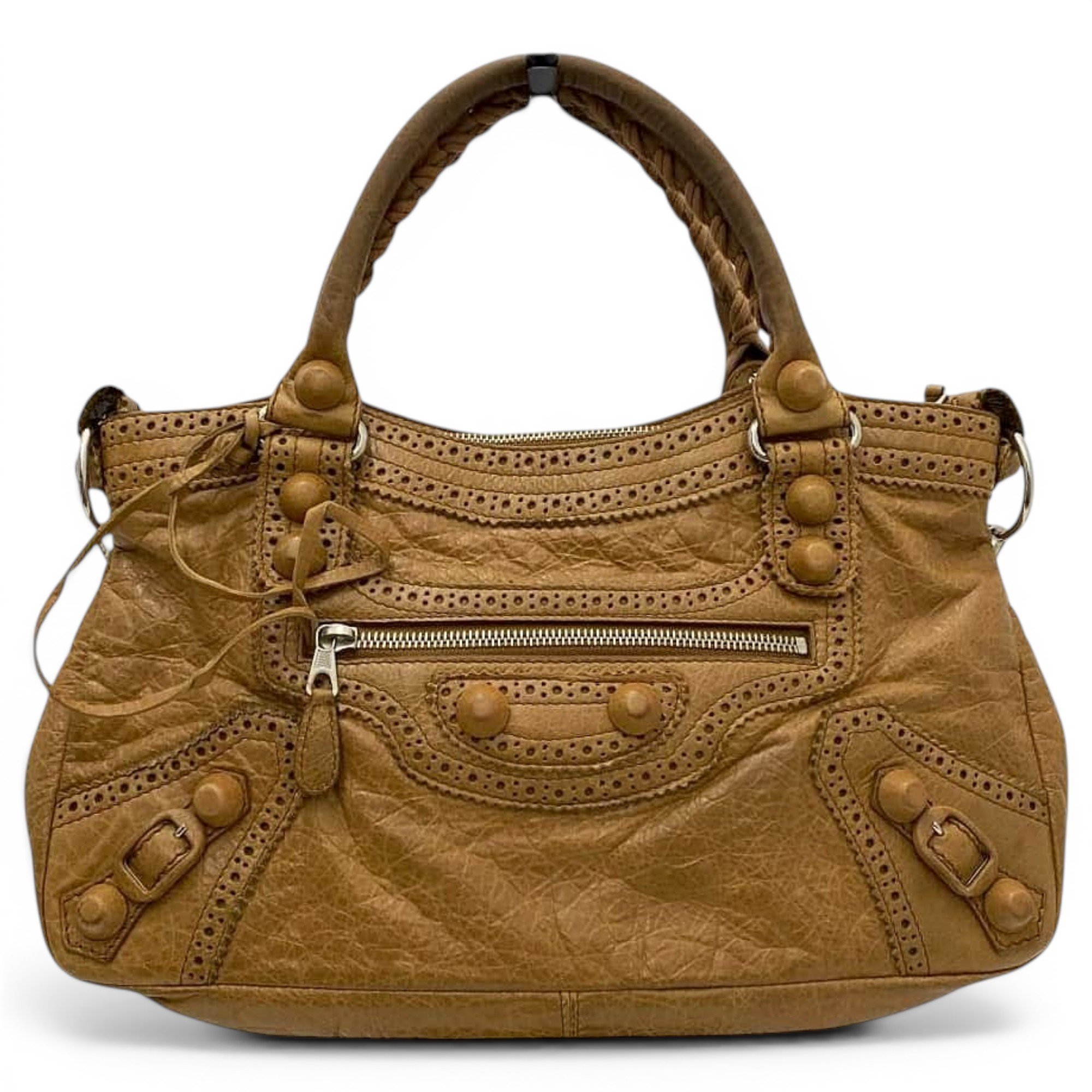 City leather handbag