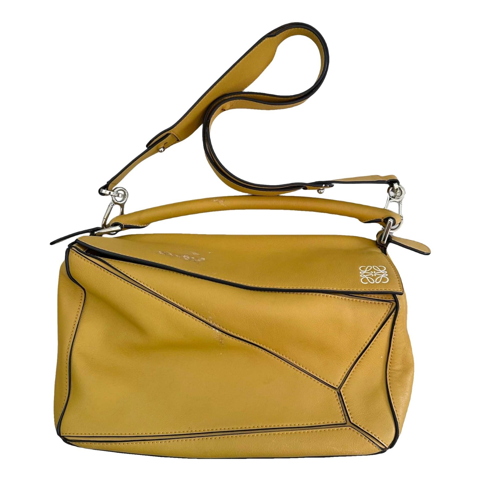 Puzzle leather handbag