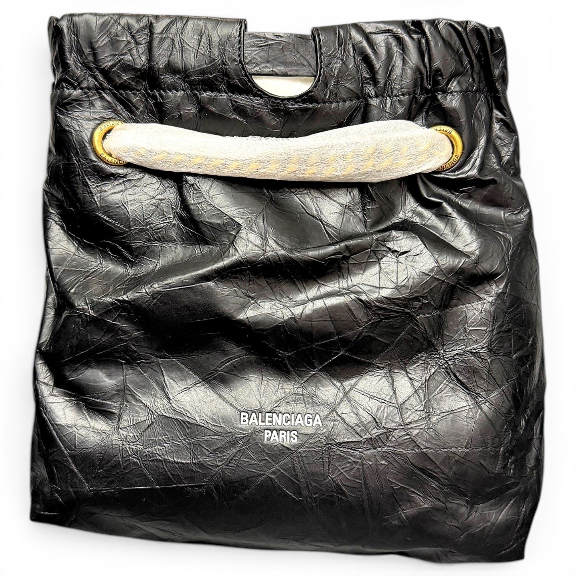 Crush leather handbag