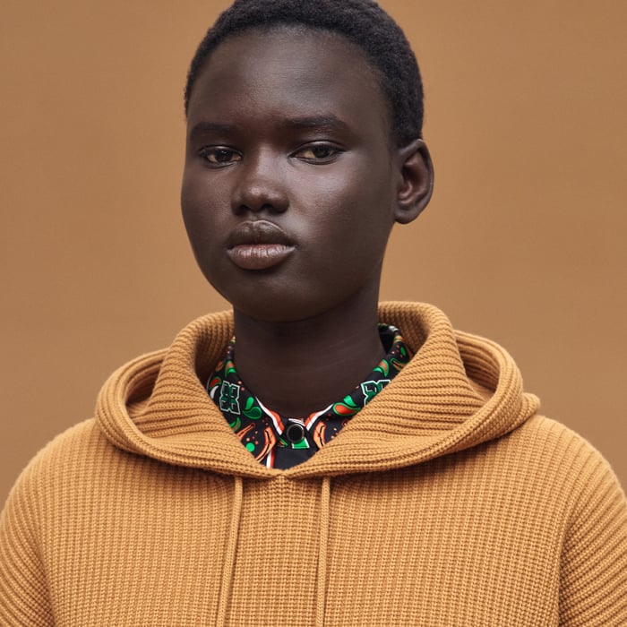 Marron Ocre Hooded Sweater