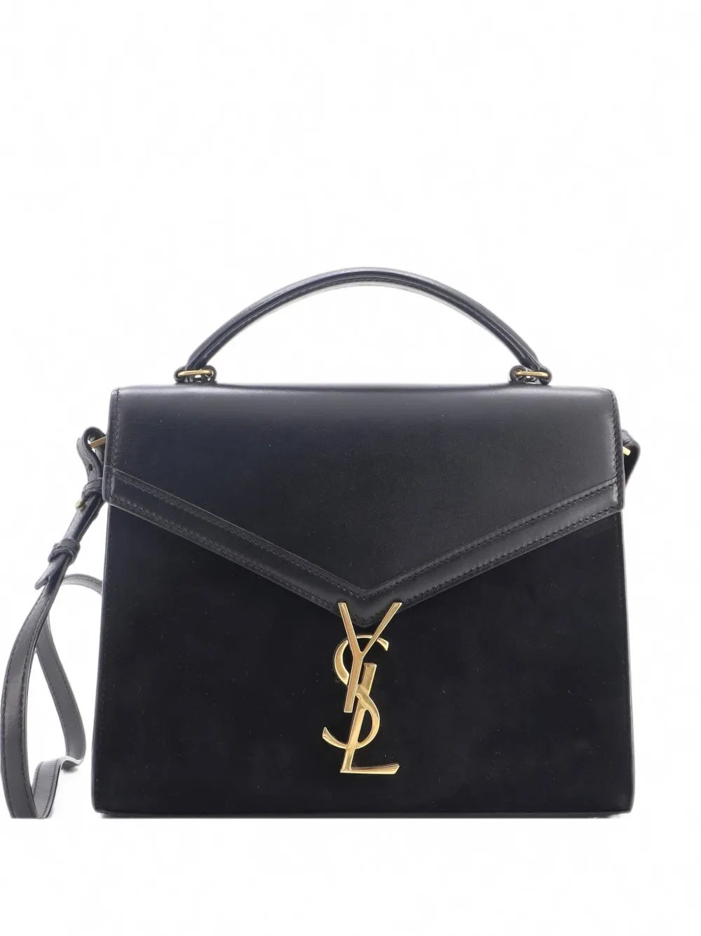 Cassandra Top Handle Bag Leather and Suede Medium shoulder bag