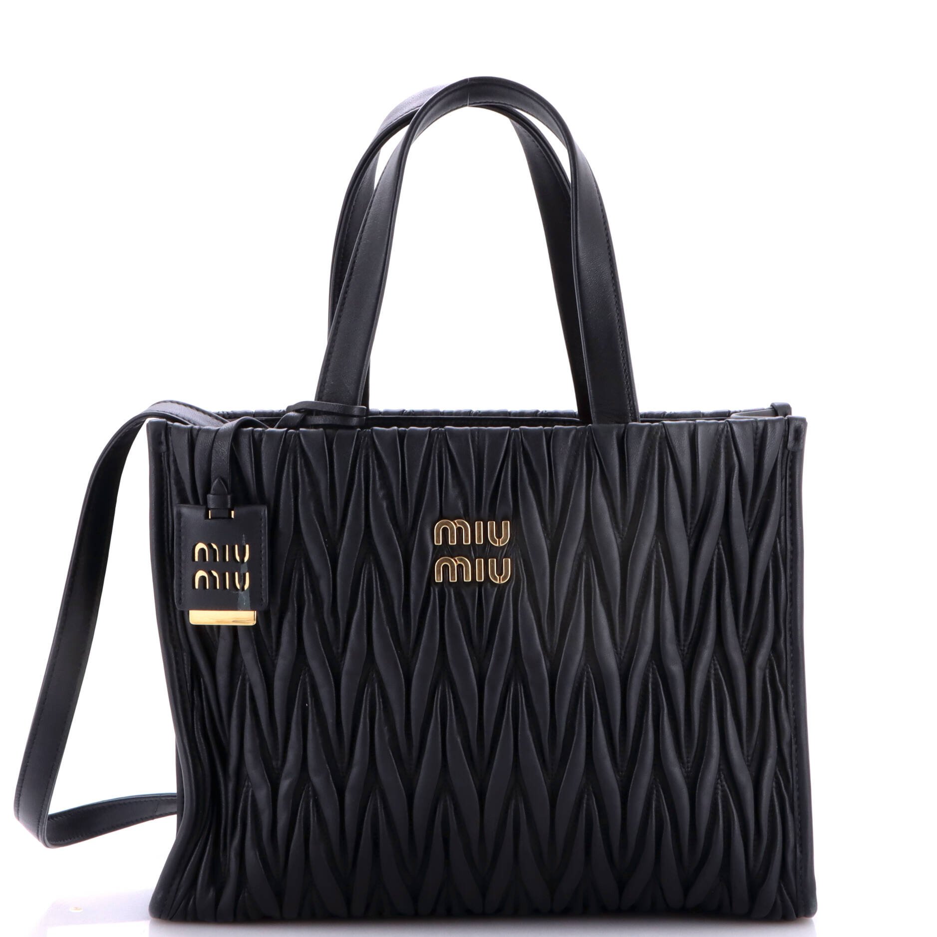 Convertible Logo Open Tote Matelasse Leather