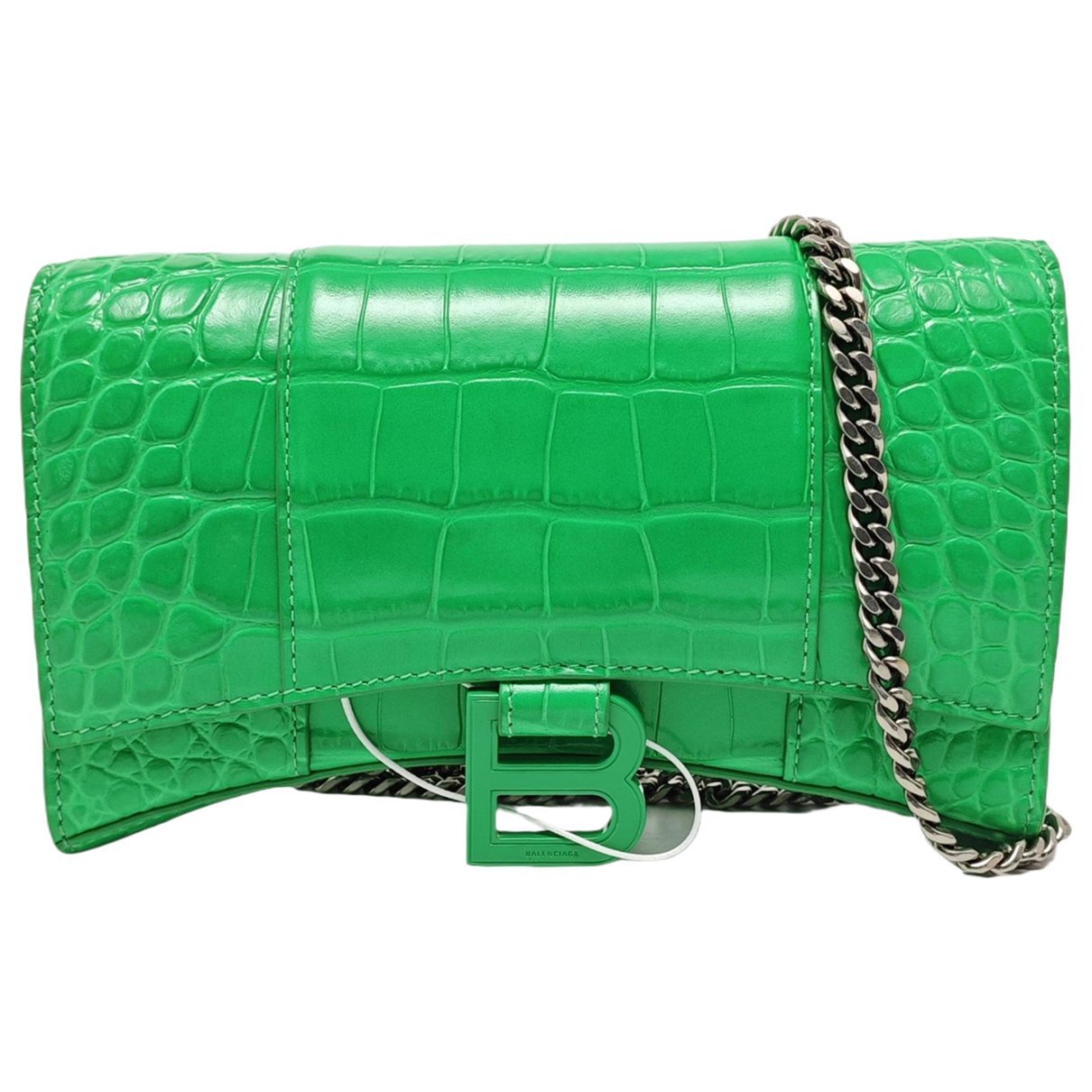 Hourglass leather handbag