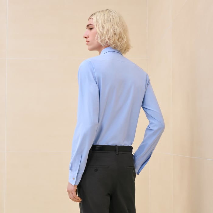 Bleu Pâle "Cheval Punk Jacquard" Fitted Shirt