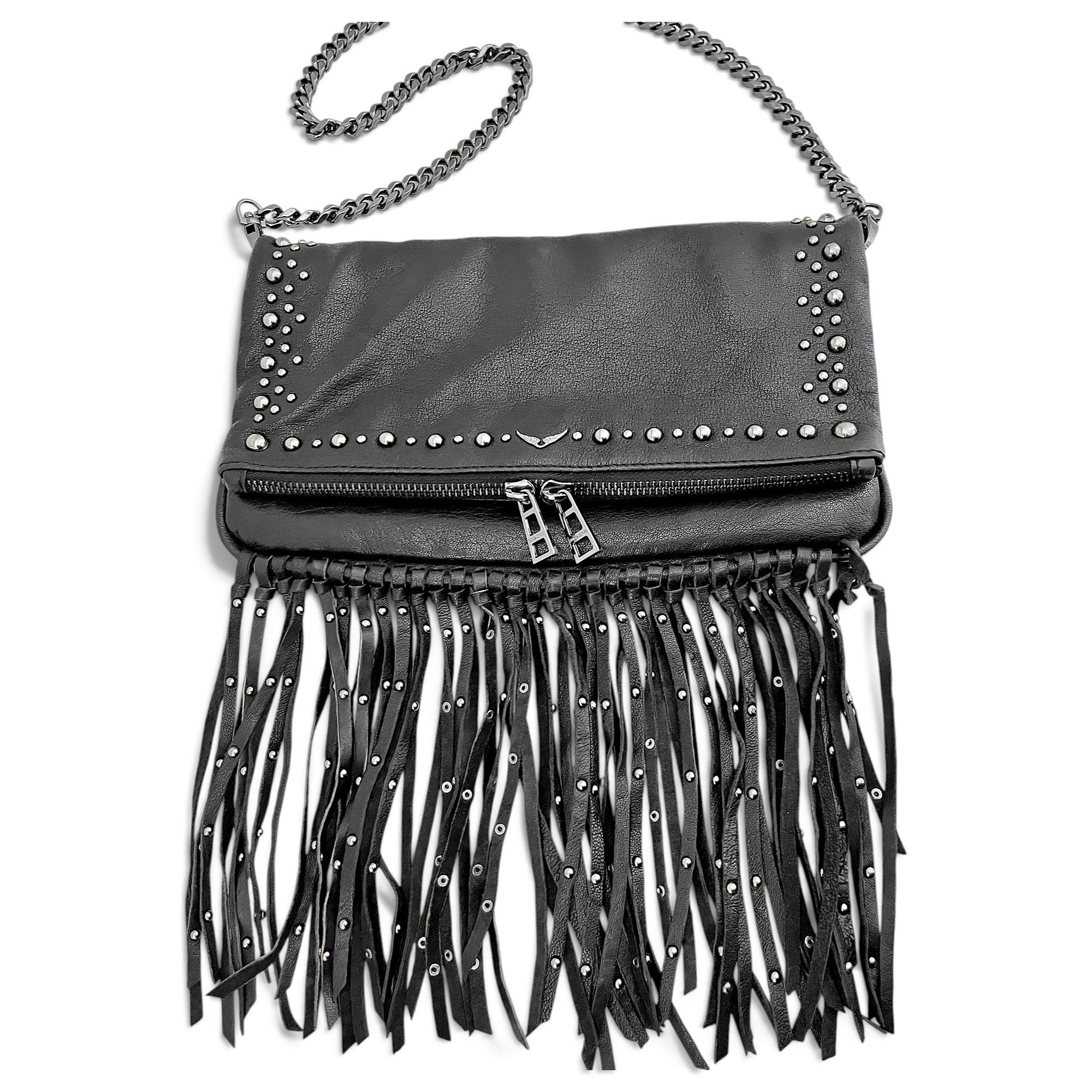 Rock leather crossbody bag