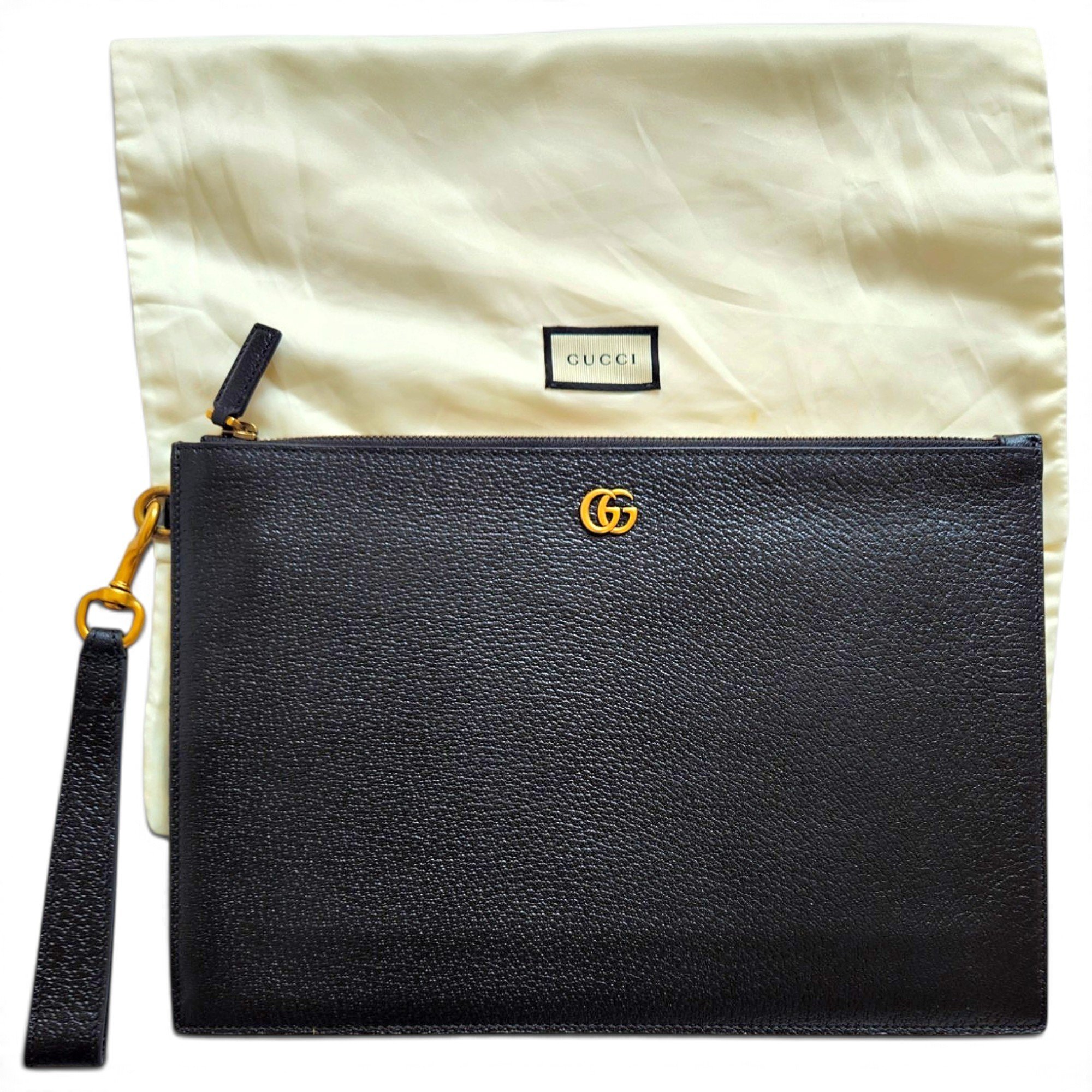 Leather clutch bag