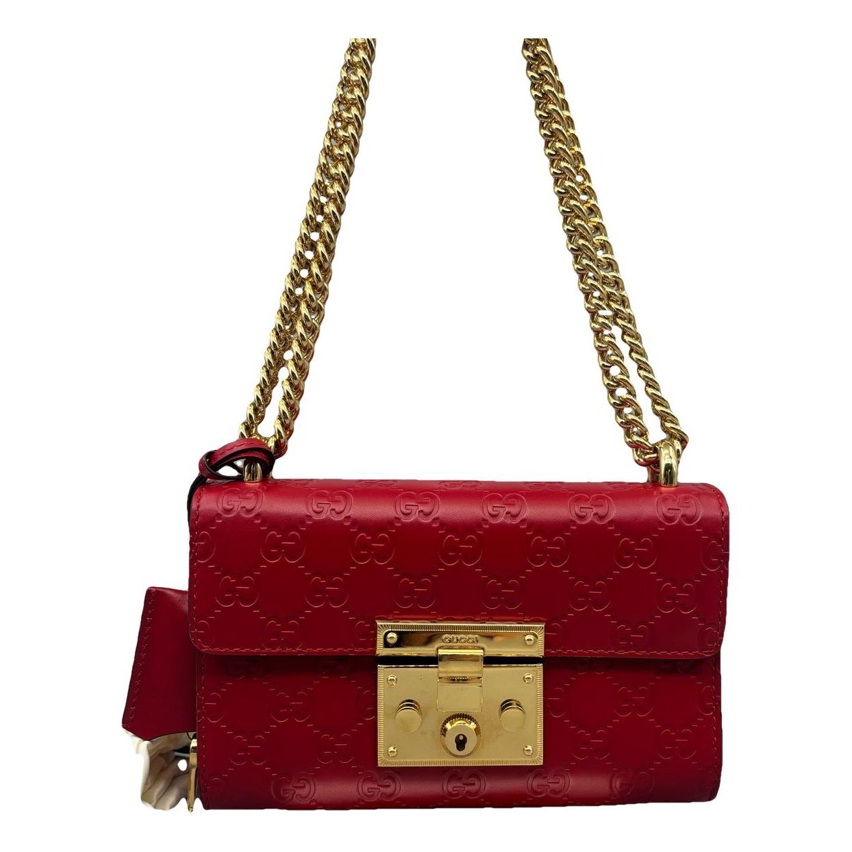 Padlock leather handbag
