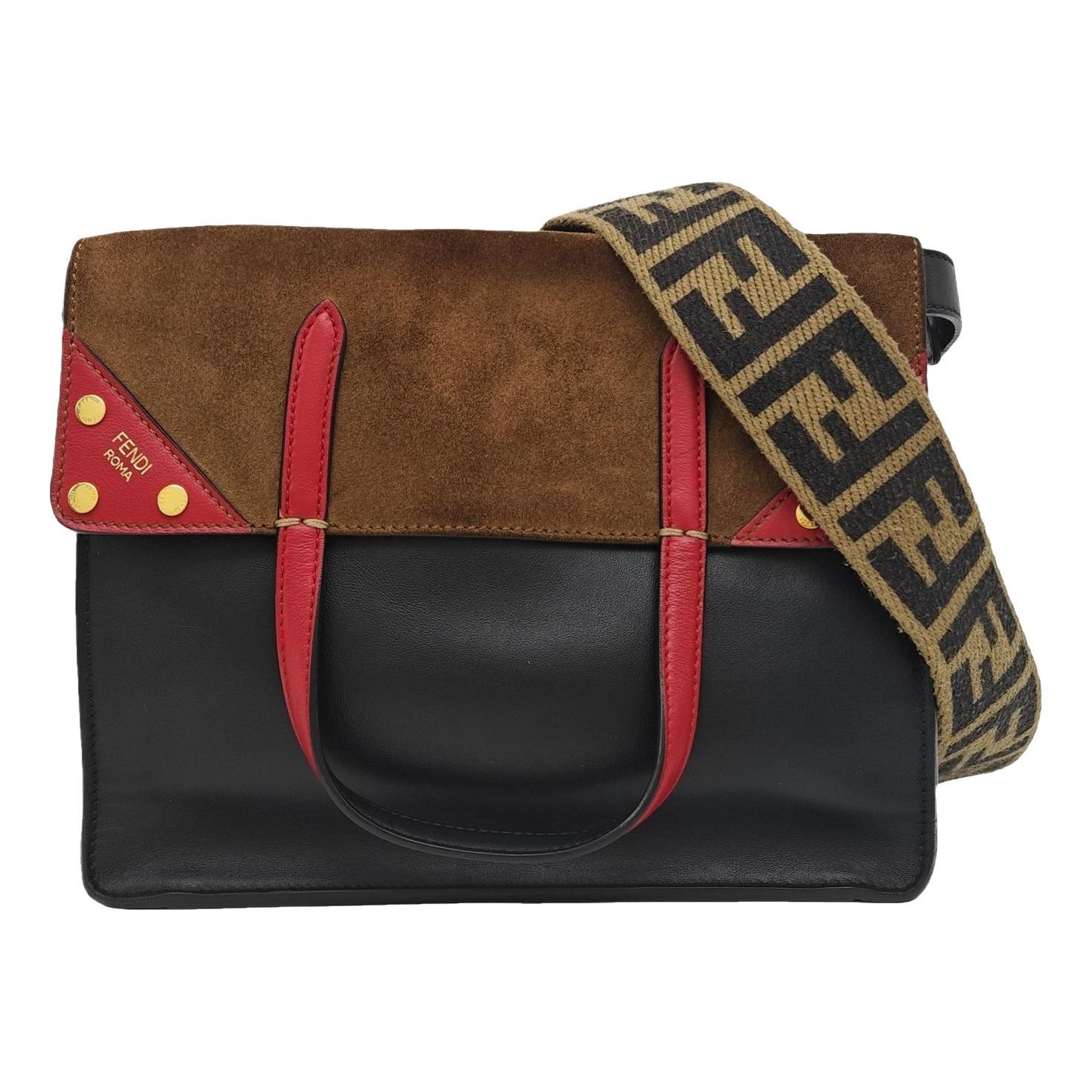 Flip leather handbag