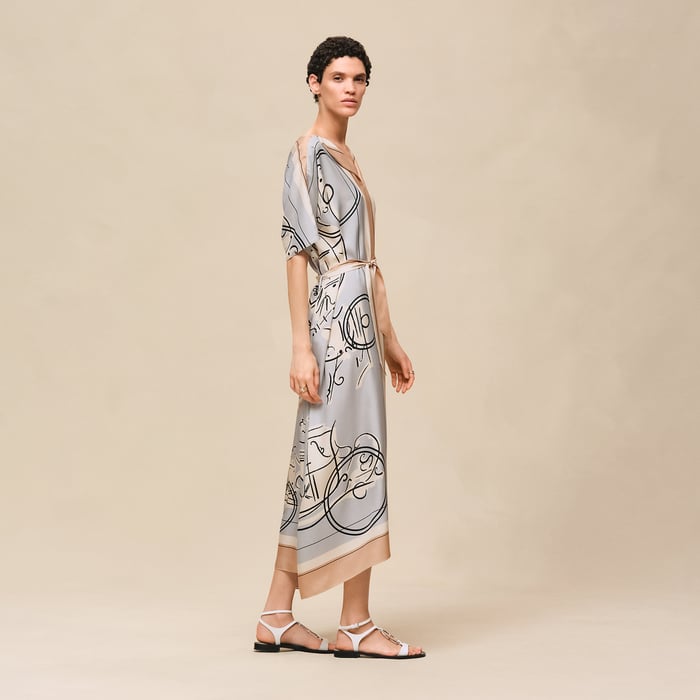 Gris Paruline "Ex-libris a Main Levee" Caftan