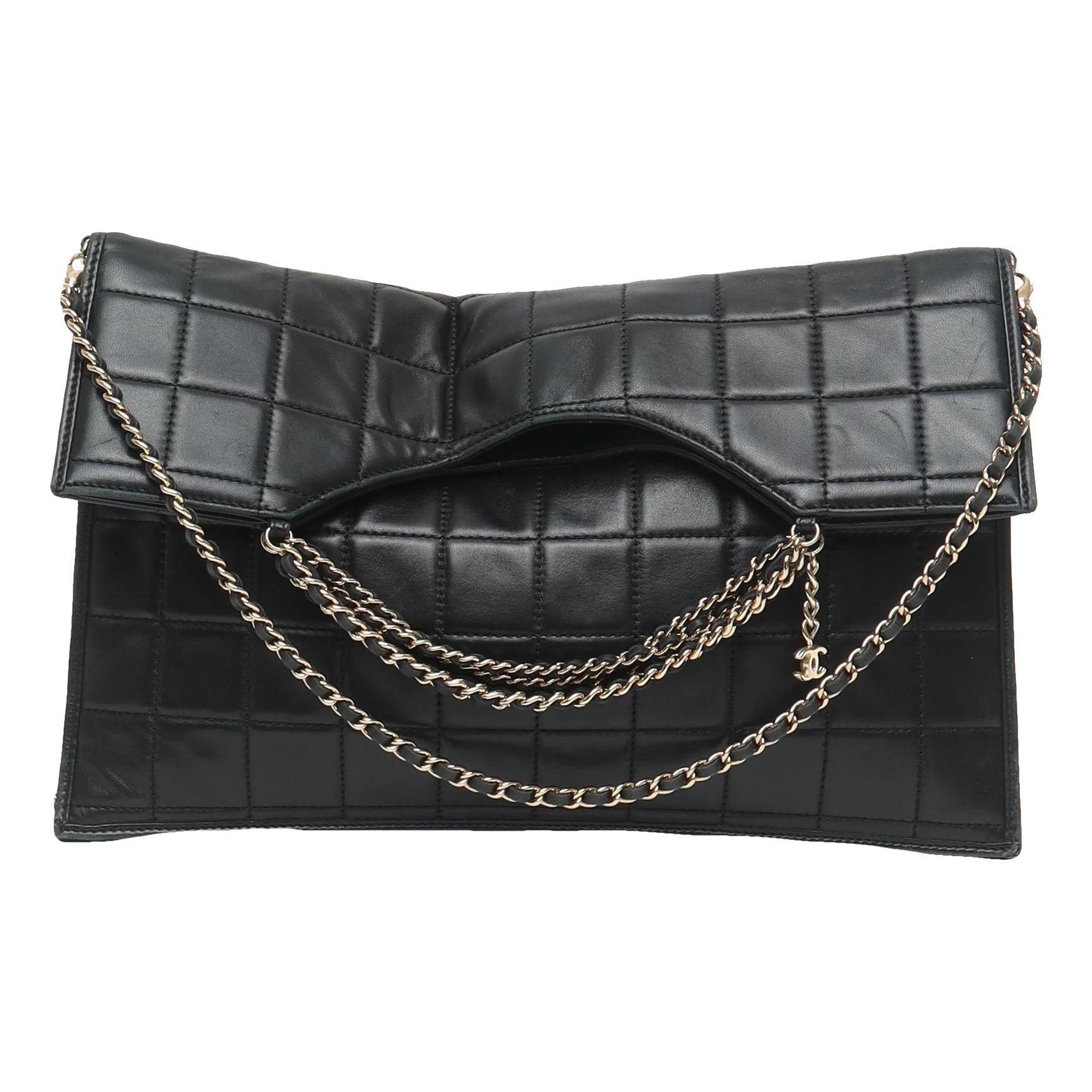 Leather clutch bag