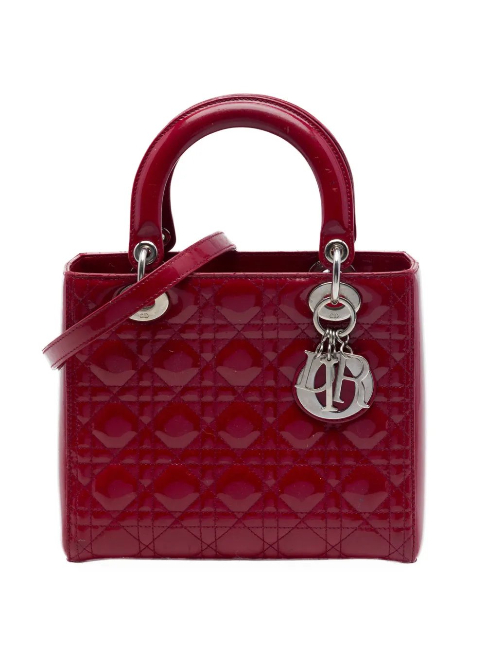 2012 Medium Patent Cannage Lady Dior satchel