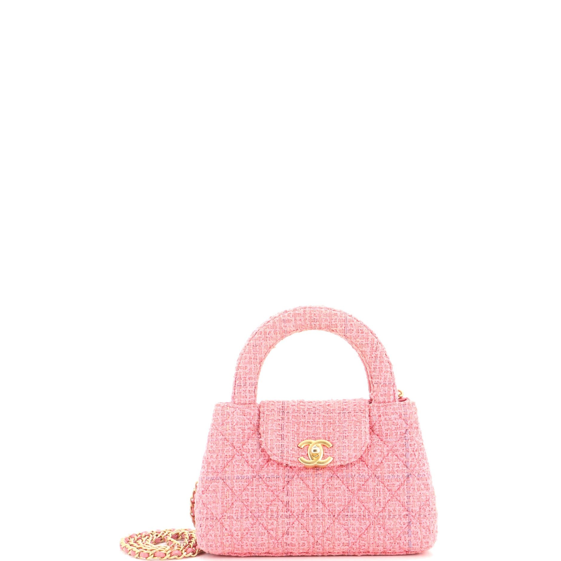 Kelly Top Handle Shopping Bag Quilted Tweed Mini