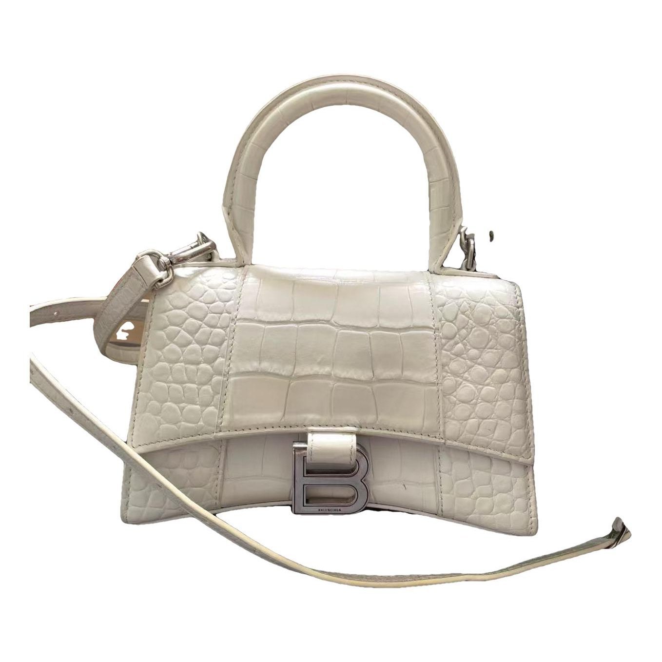 Hourglass leather handbag