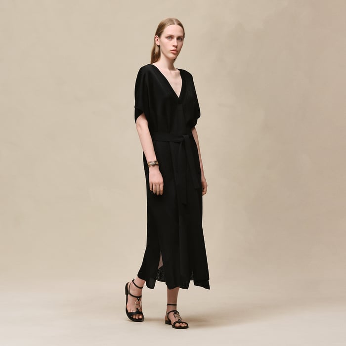 Noir "Chaine d'Ancre" Long Caftan Dress