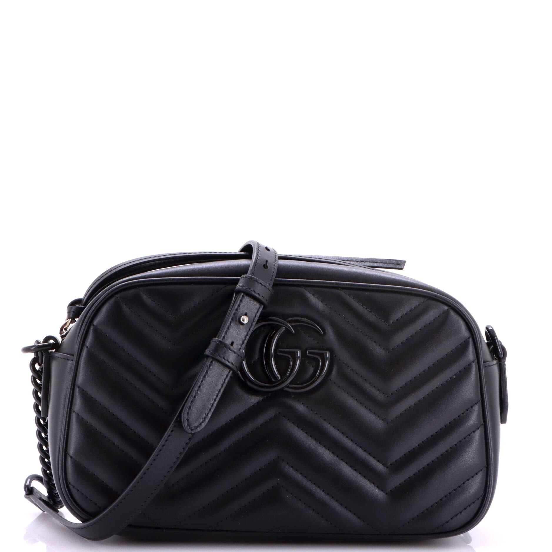GG Marmont Monochrome Shoulder Bag Matelasse Leather Small