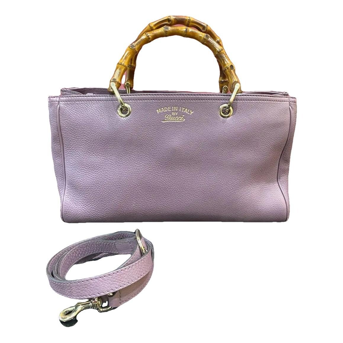 Bamboo Shopper leather handbag