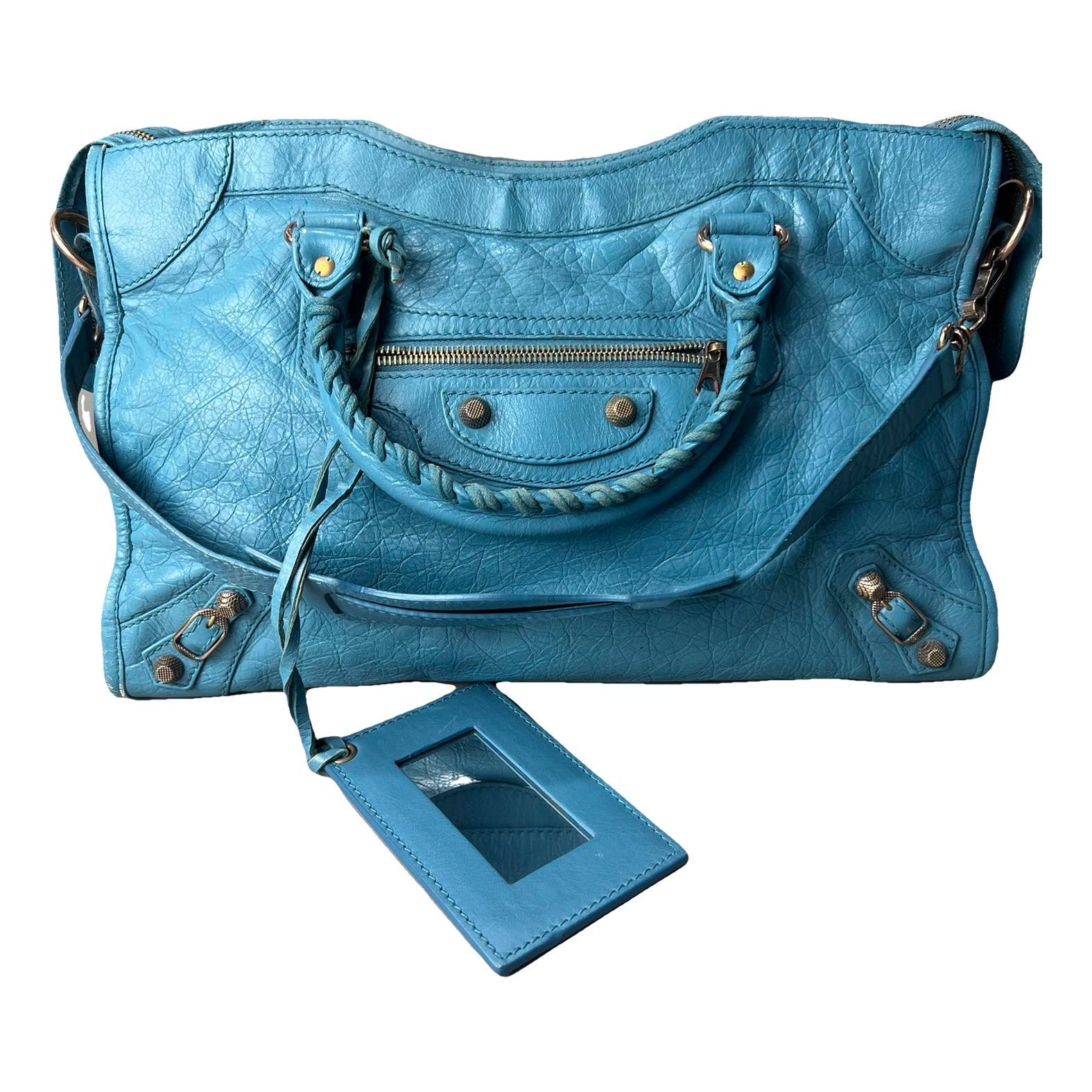 City leather handbag