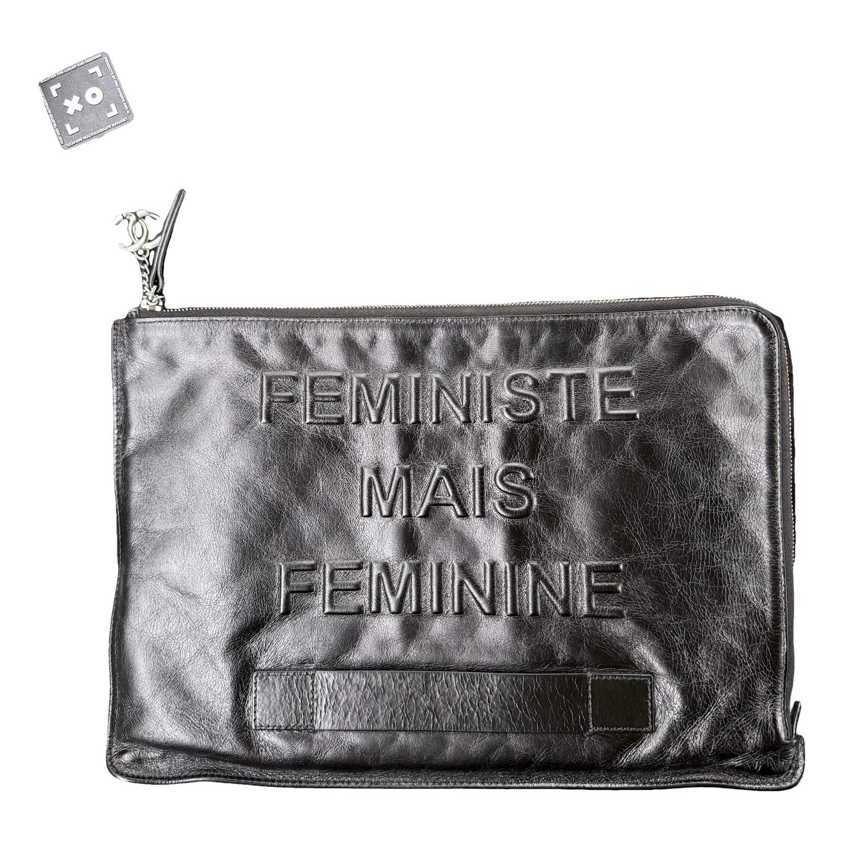 Leather clutch bag