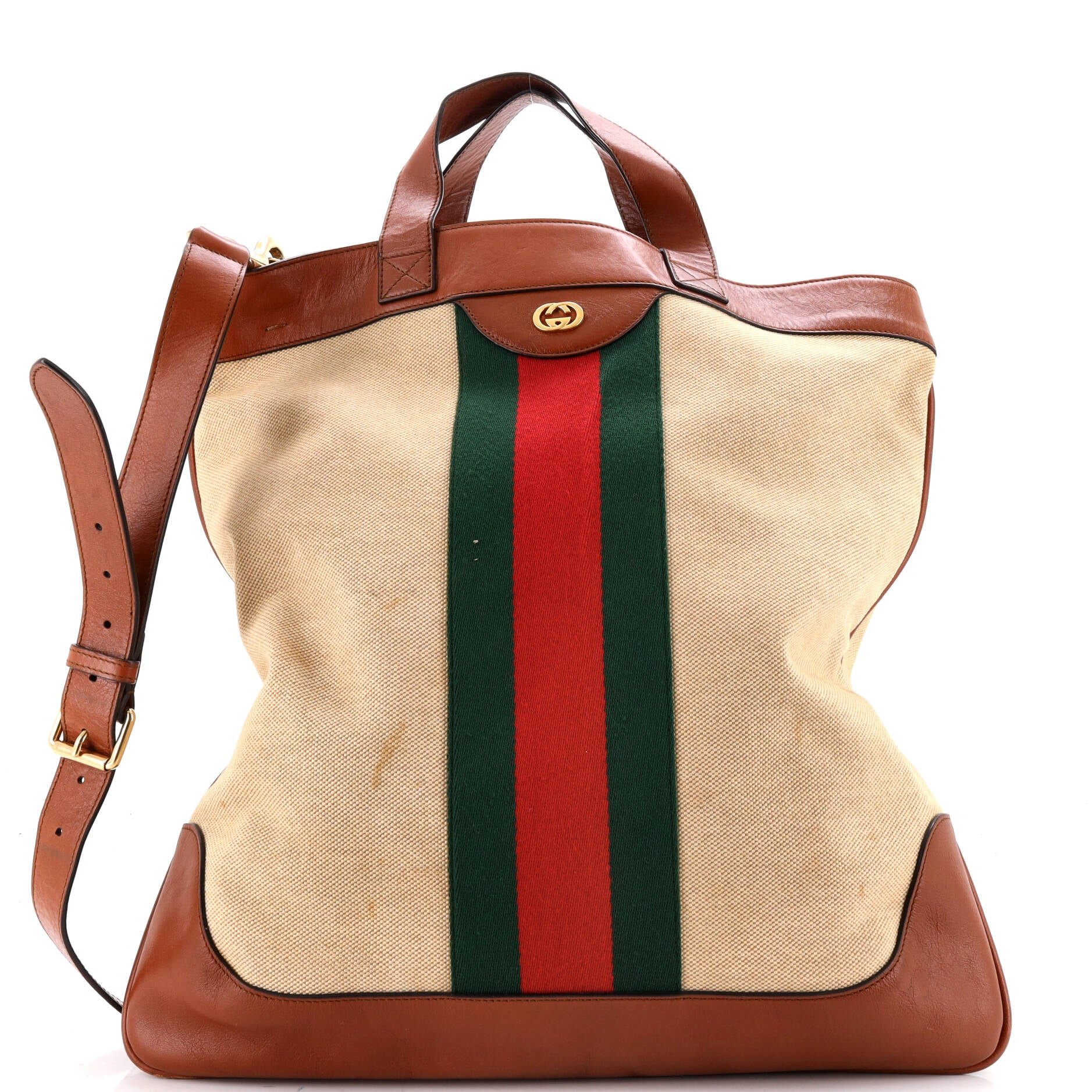 Shopping Tote Vintage Web Canvas Large