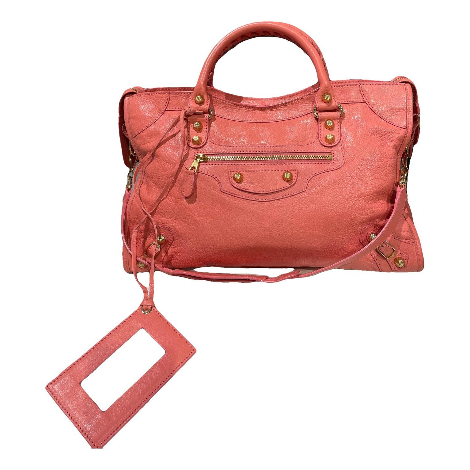 City leather handbag