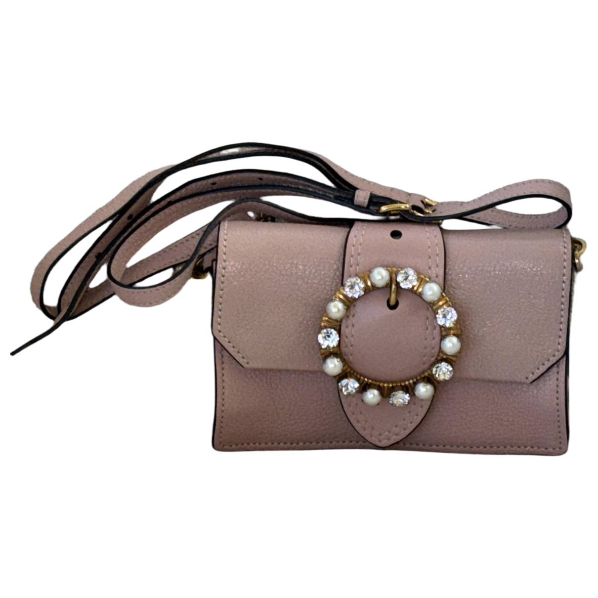 Miu Lady leather crossbody bag