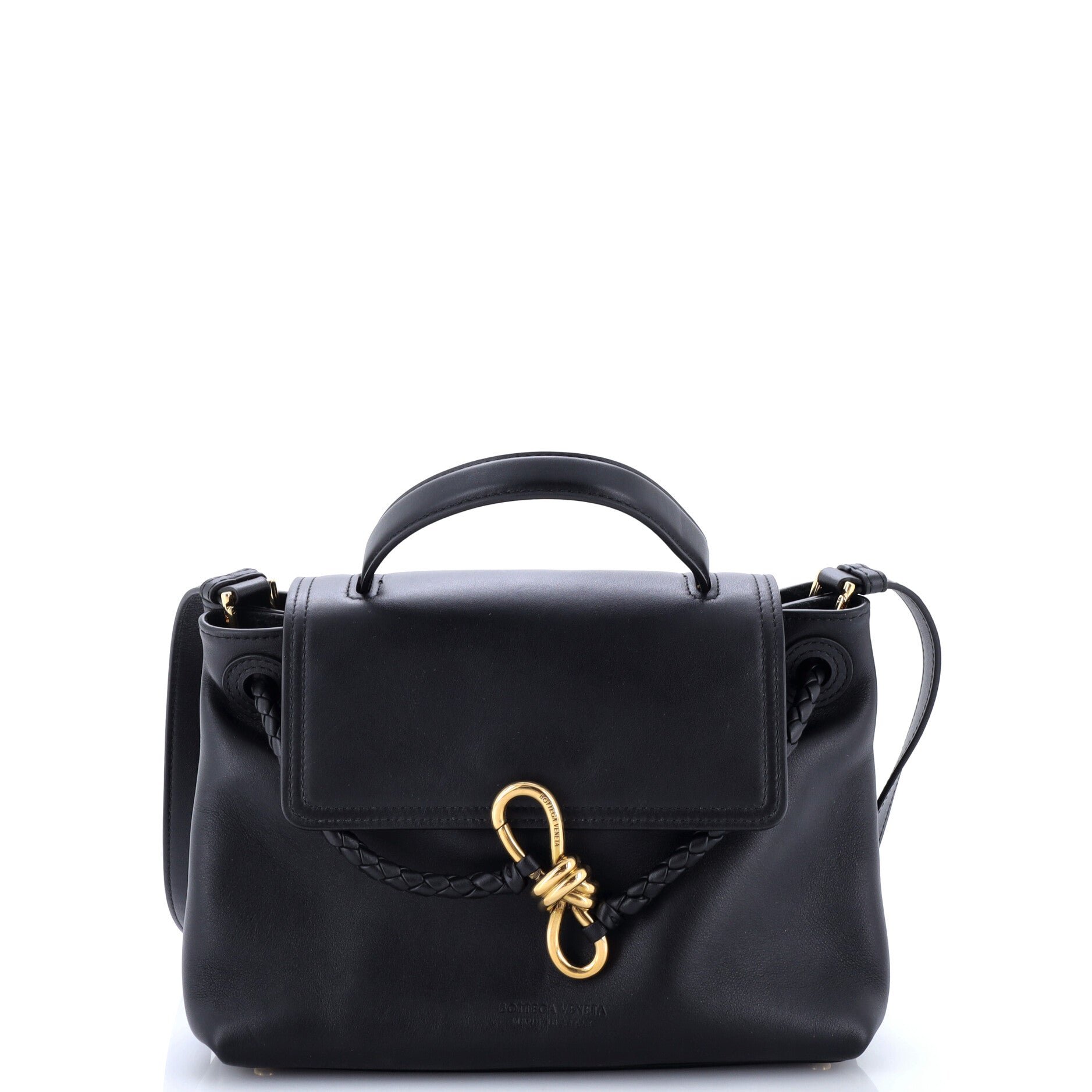Ciao Ciao Top Handle Bag Leather with Intrecciato Detail Small