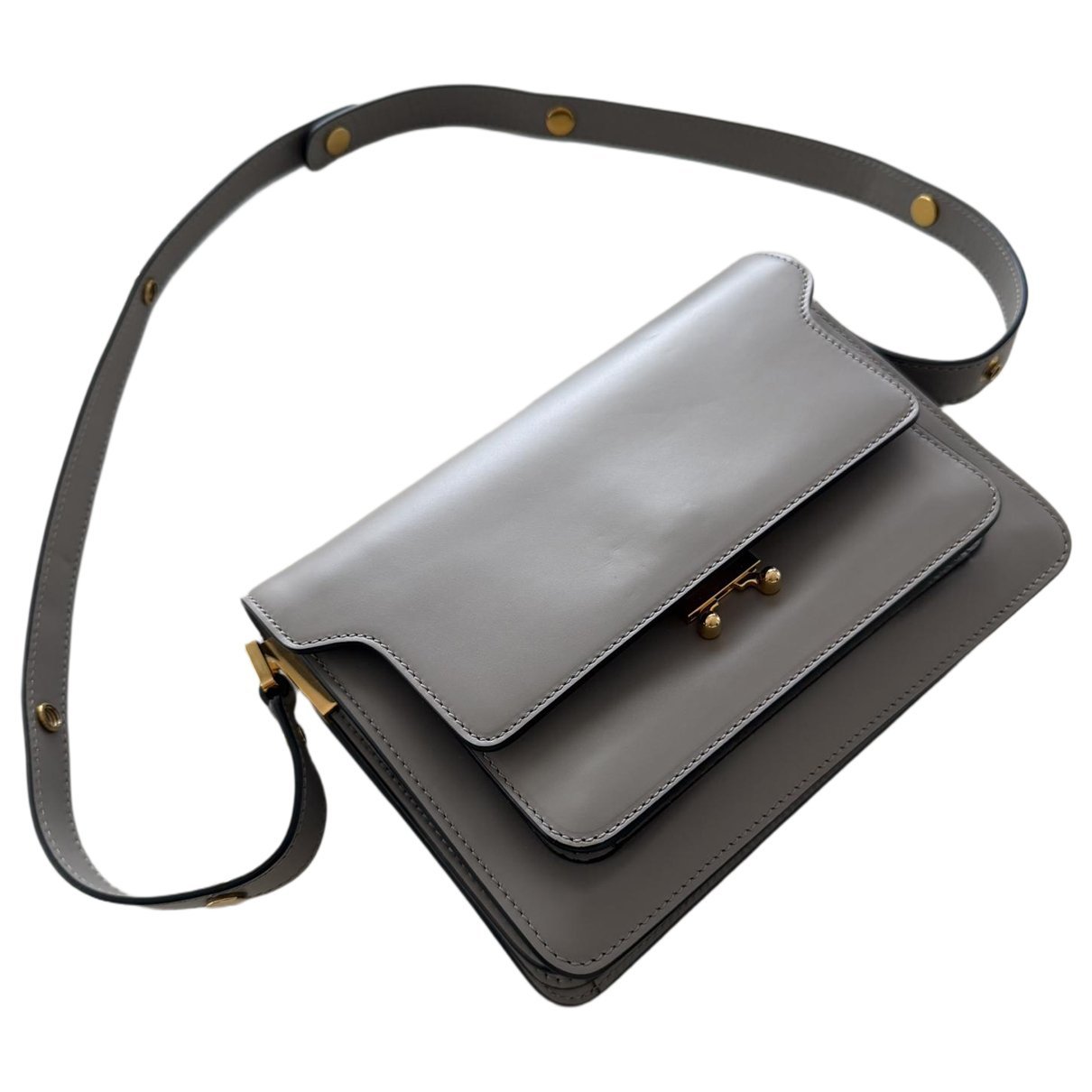 Trunk leather crossbody bag