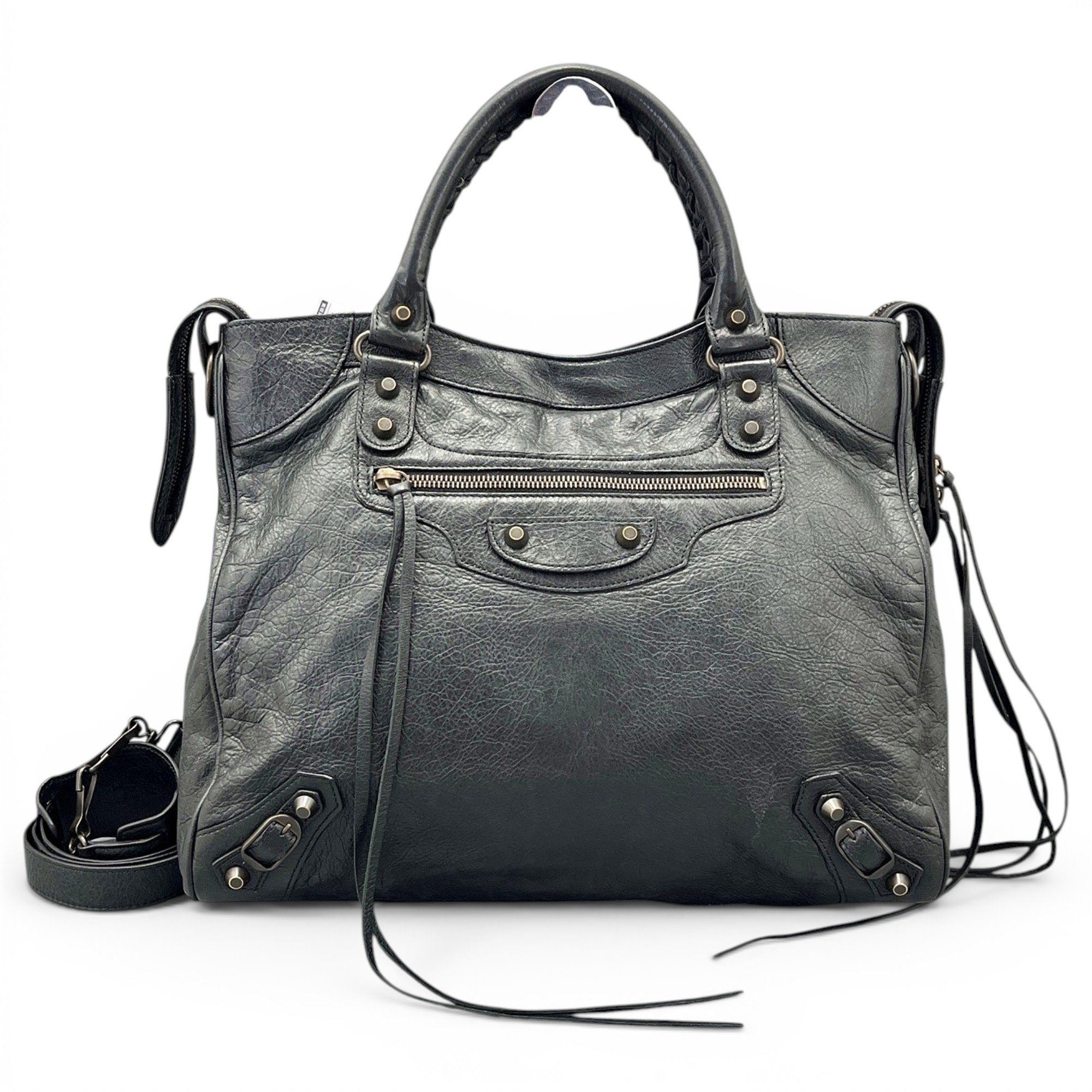 City leather handbag