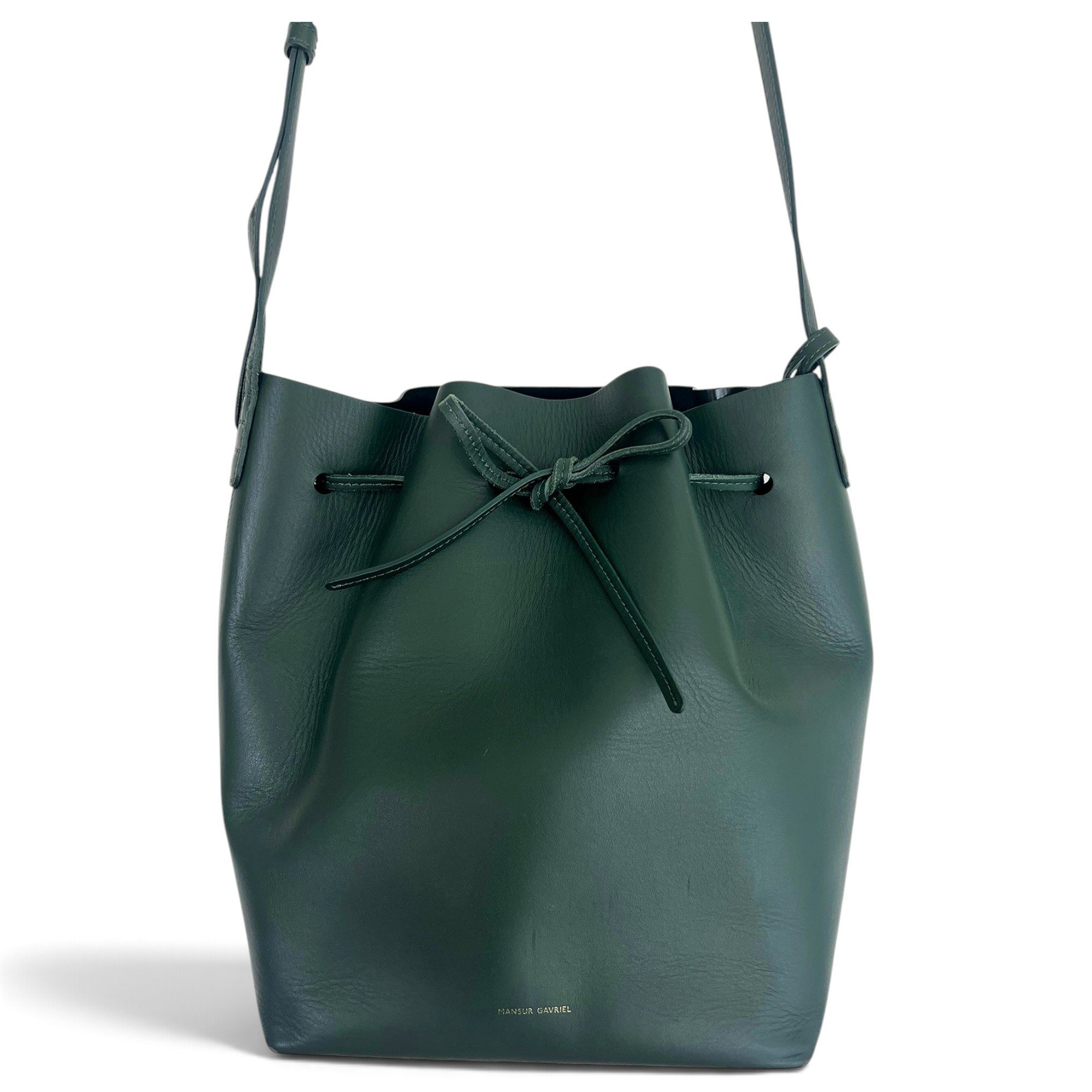 Bucket leather handbag