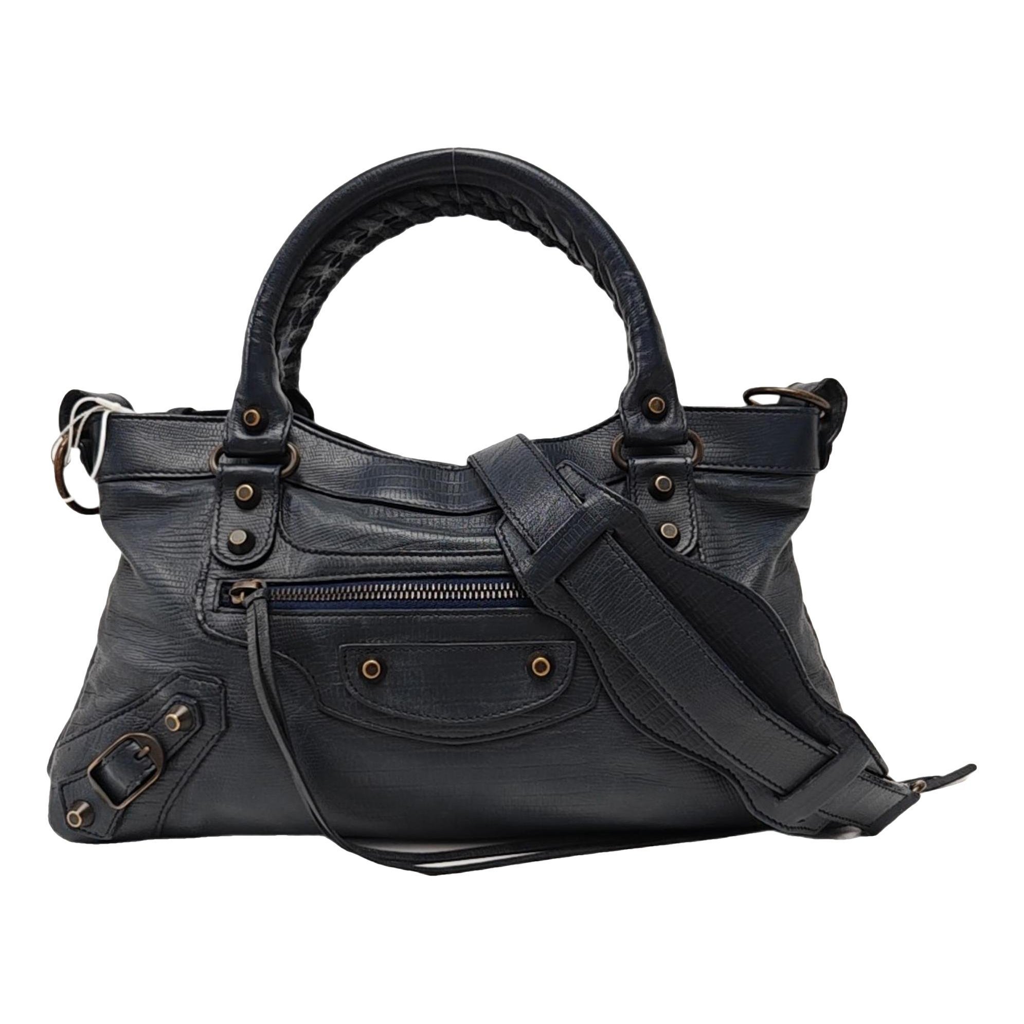City leather handbag