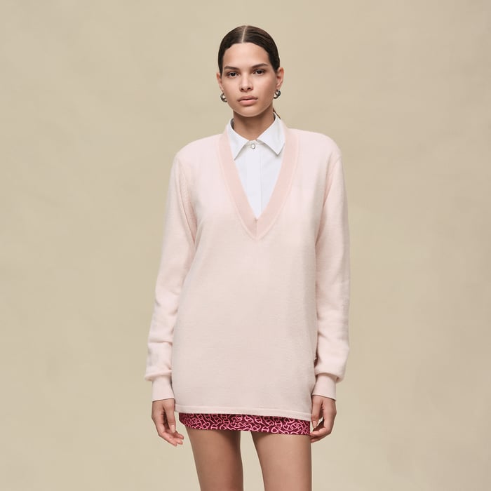 Rose Palomino Cashmere Long-sleeve Sweater