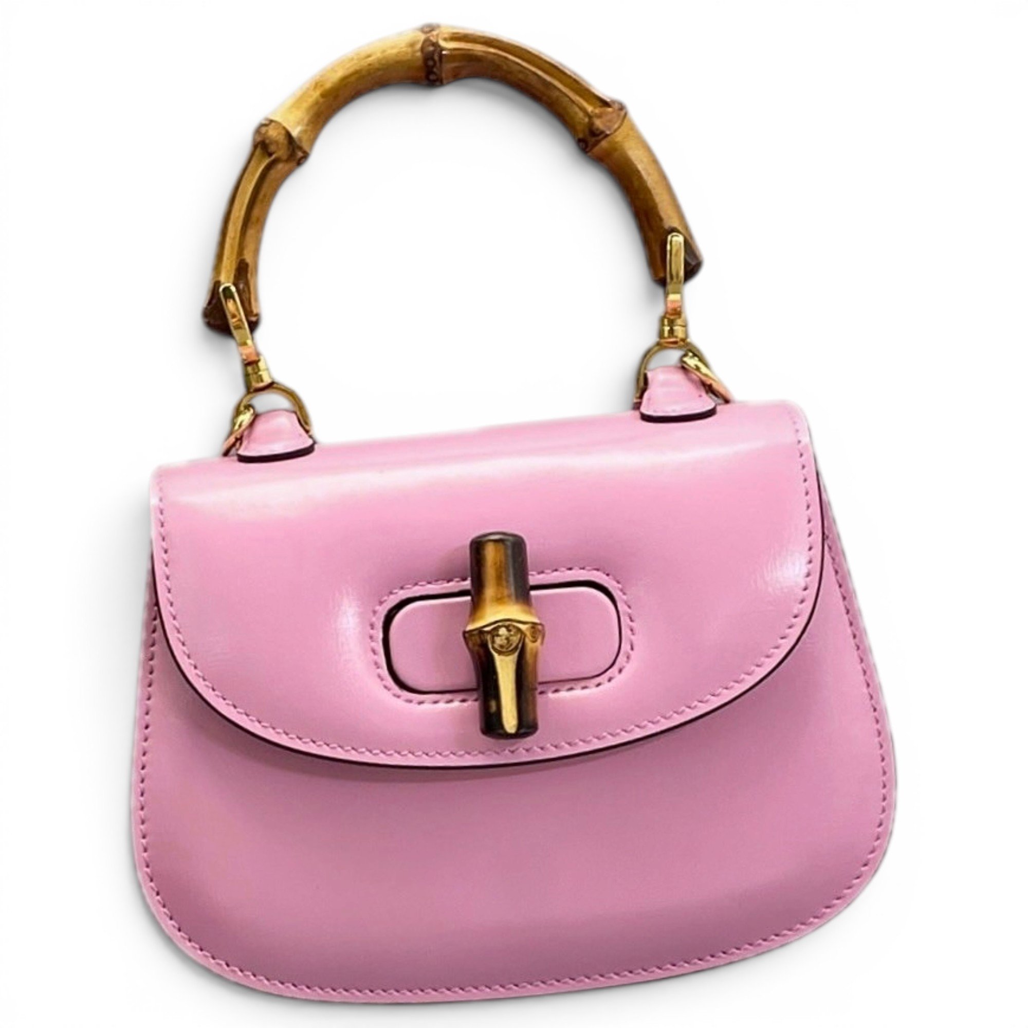 Convertible Bamboo Top Handle leather handbag