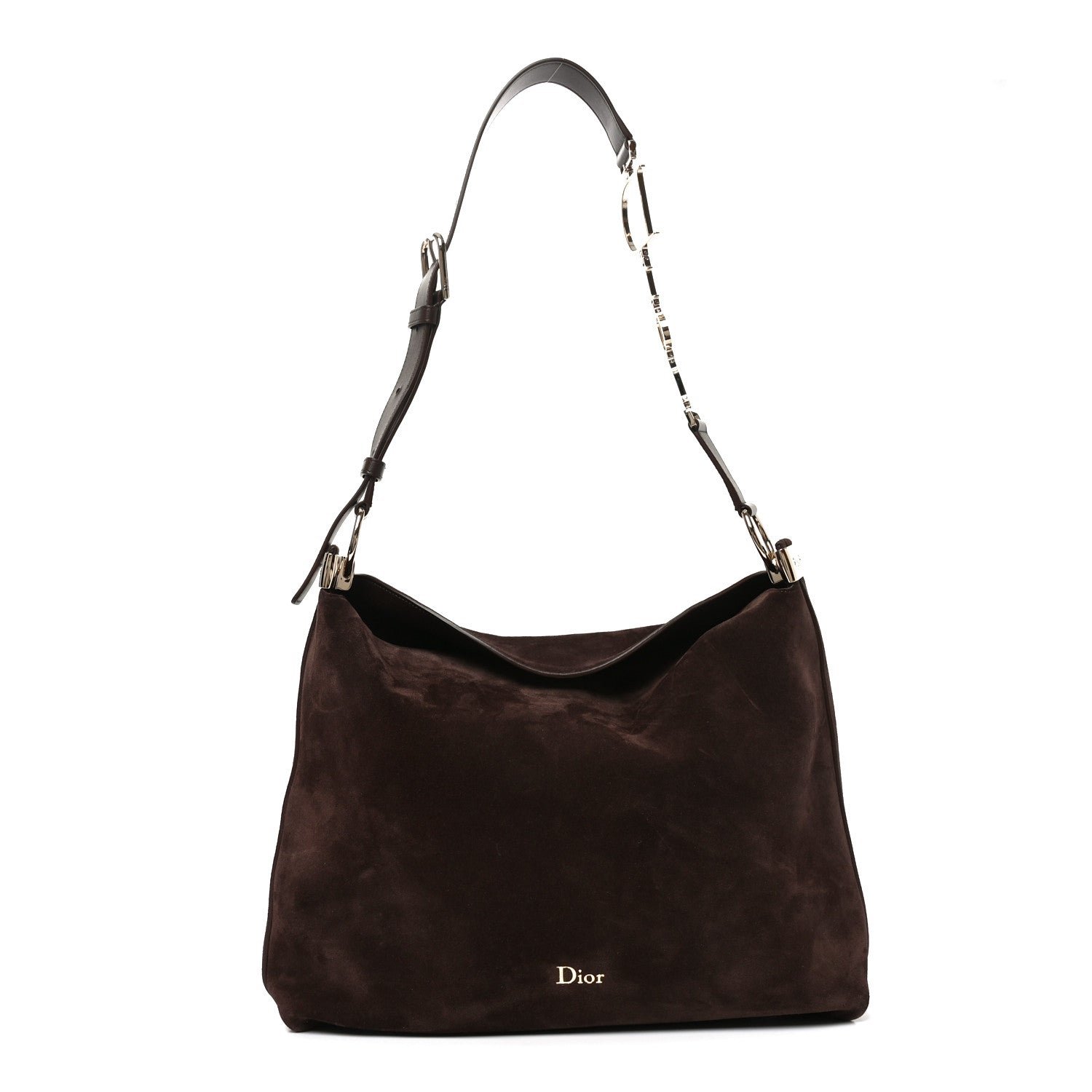 Christian Dior Suede Calfskin Medium Diorly Bag Chocolate