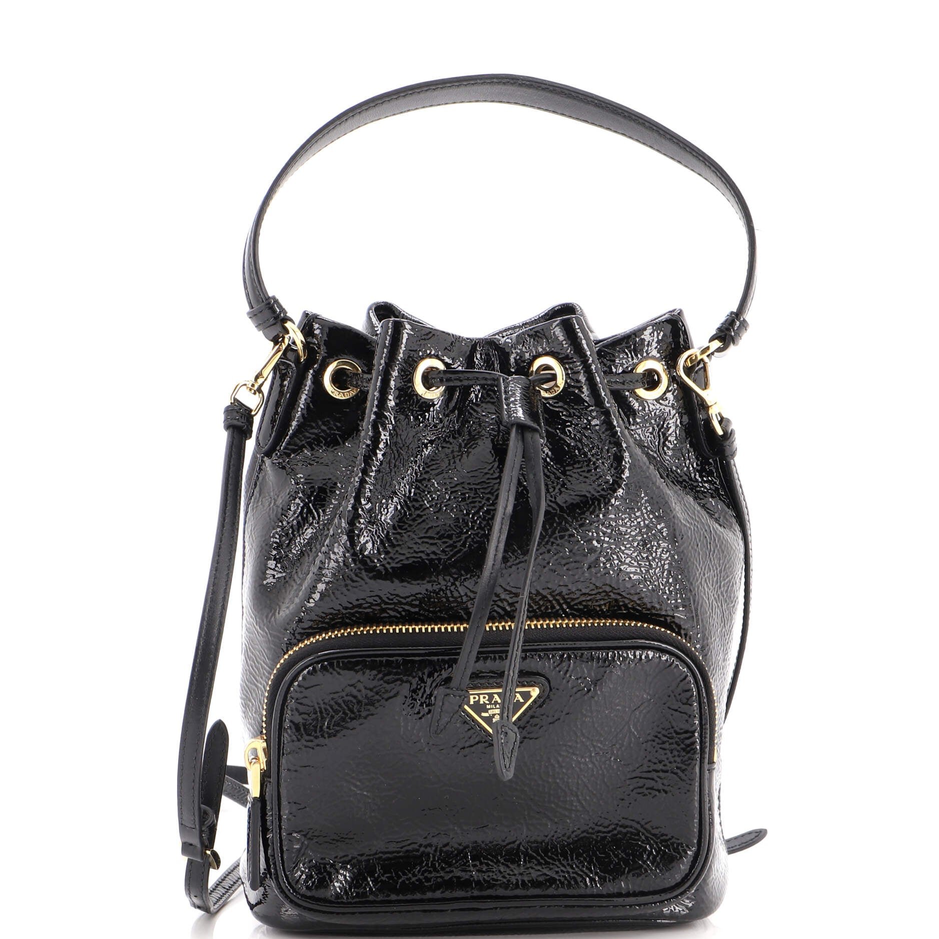 Drawstring Pocket Bucket Bag Patent Small