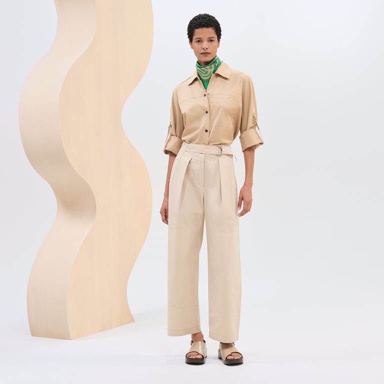 High-waisted chino pants