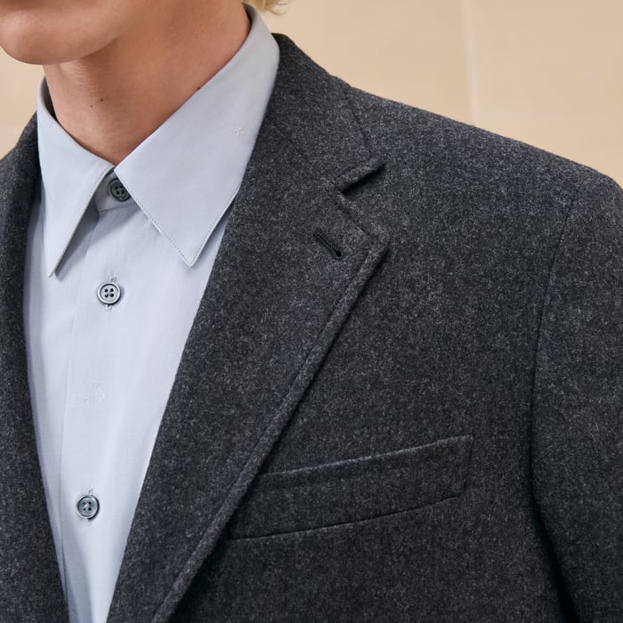 Anthracite Stadium Relax Jacket With Leather Pocket
