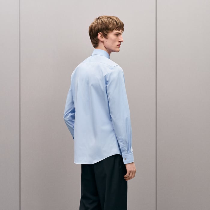 Bleu Pâle Fitted Shirt With Faubourg Collar