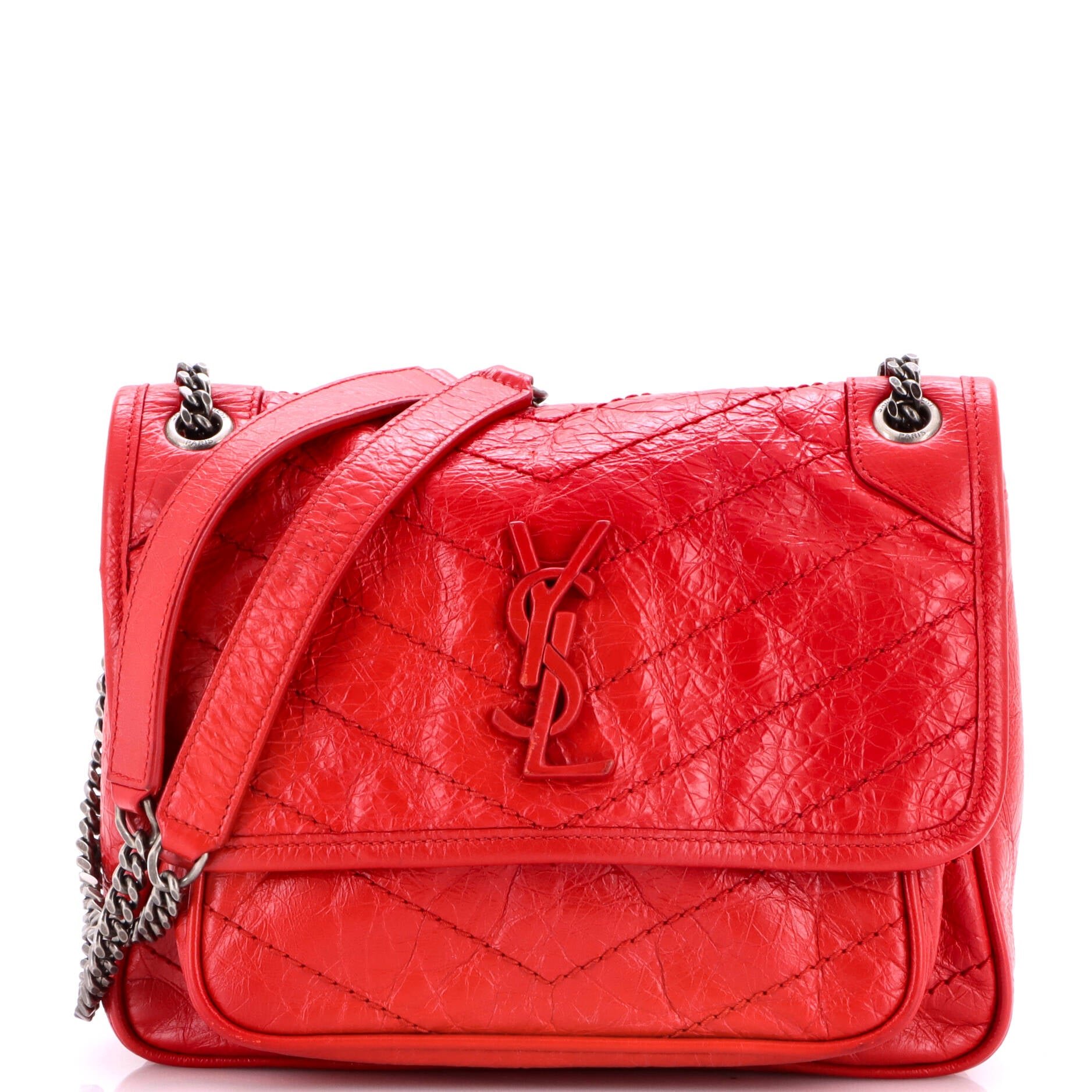 Niki Chain Flap Bag Matelasse Chevron Leather Baby